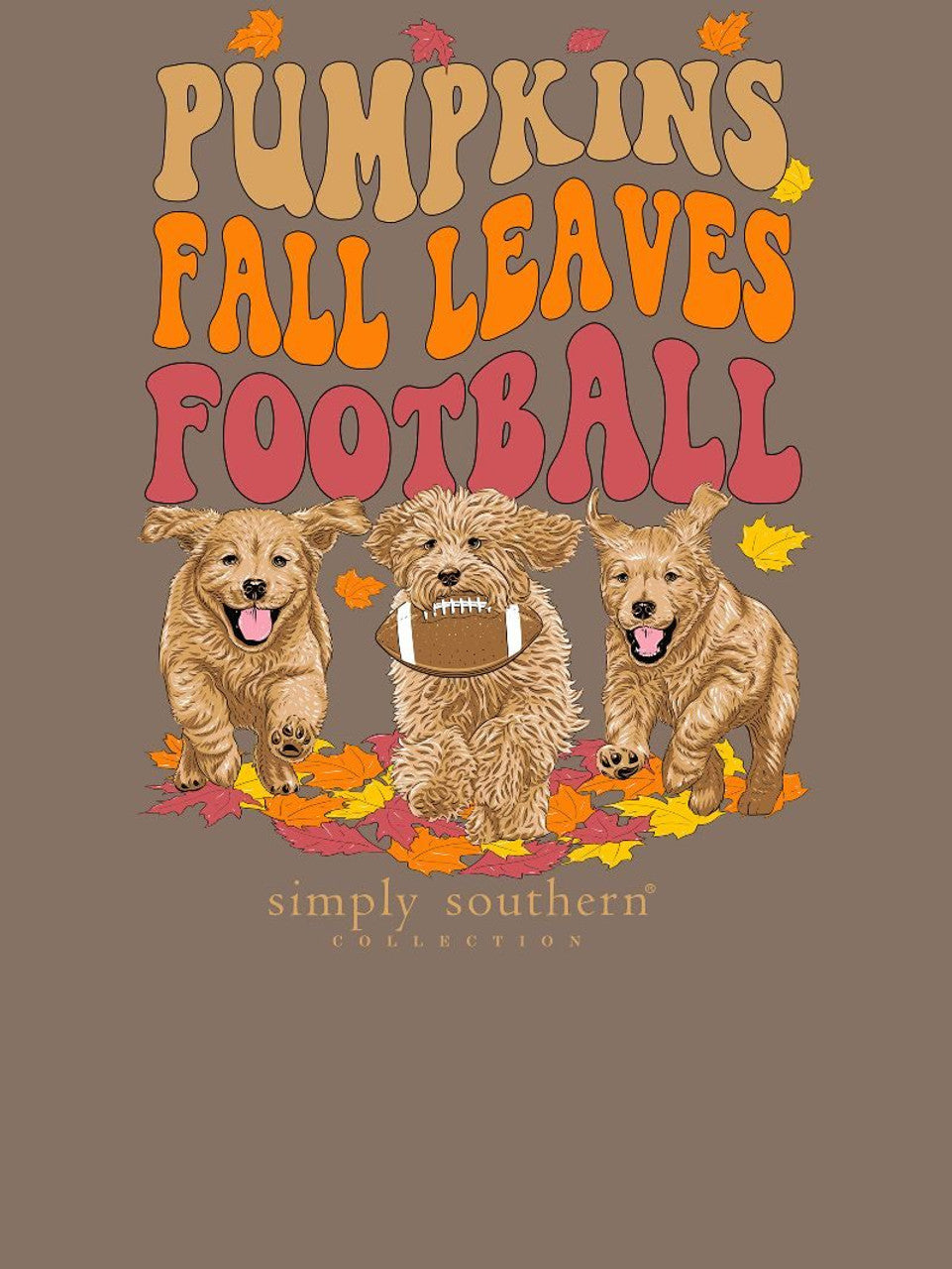 Simply Southern Pumpkins Fall Leaves Football Long Sleeve Tee