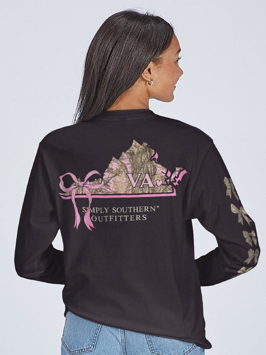 Simply Southern Camo VA State Long Sleeve Tee