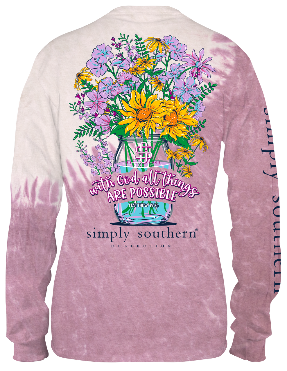 Simply Southern All Things Floral Tie Dye Long Sleeve Tee