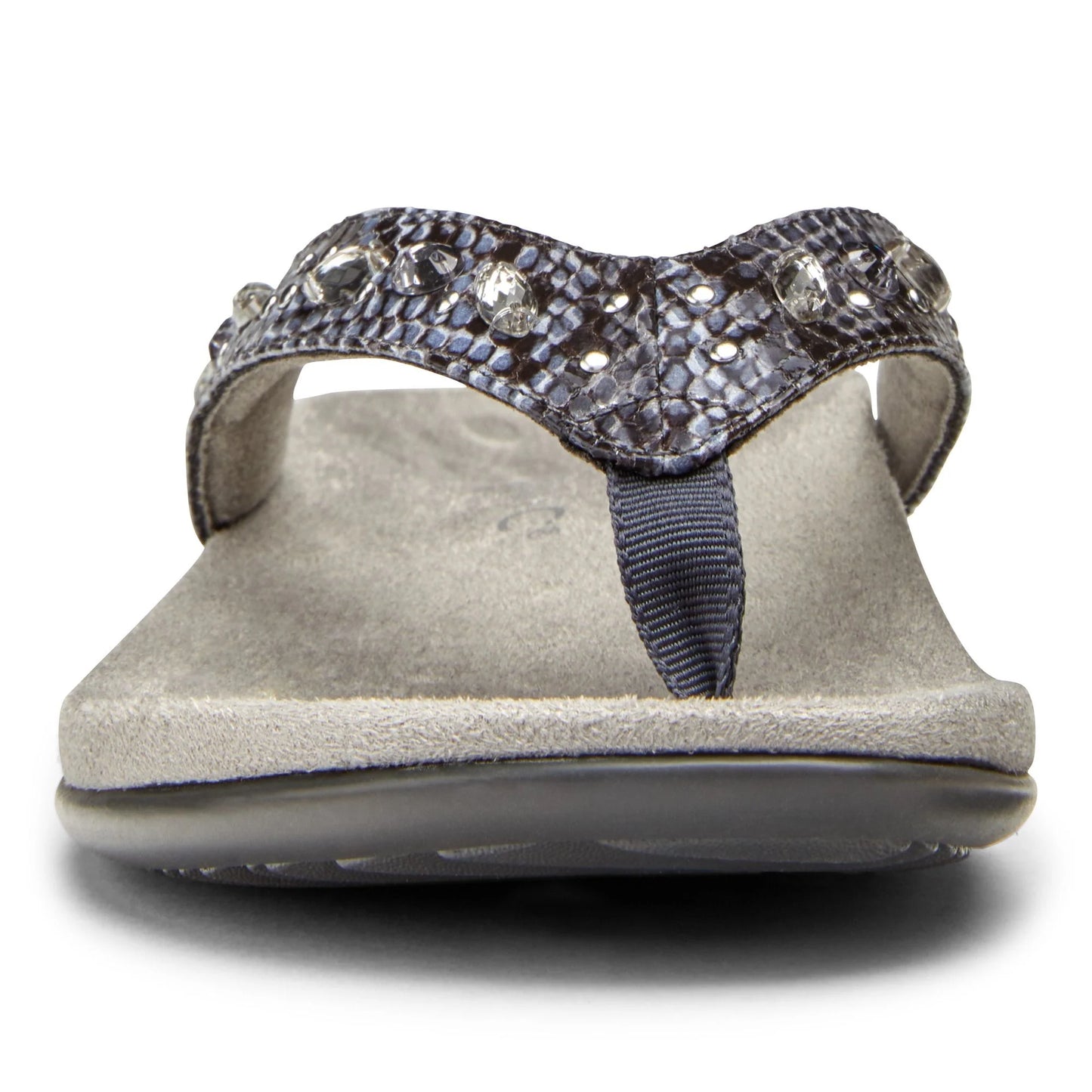 Vionic Lucia Toe Post Sandal Slate Grey Snake