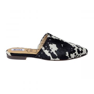 Myra Slip On Shoe Black and White Cow Print