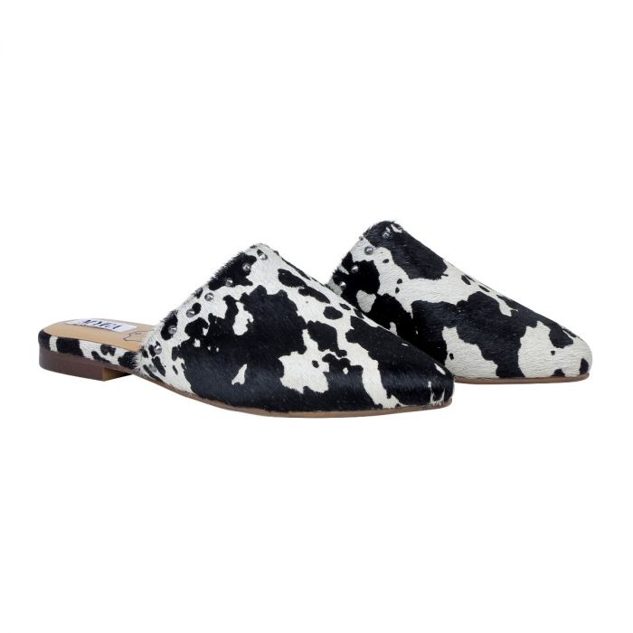 Myra Slip On Shoe Black and White Cow Print
