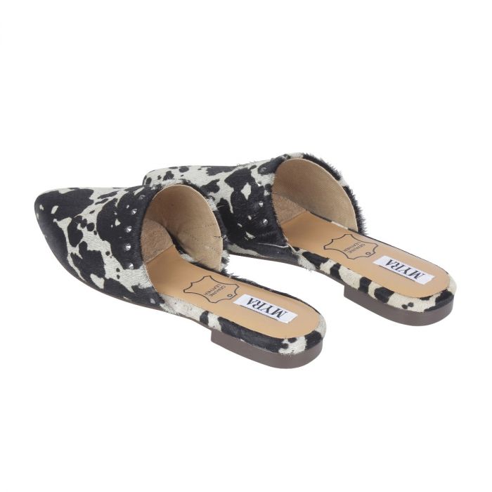 Myra Slip On Shoe Black and White Cow Print