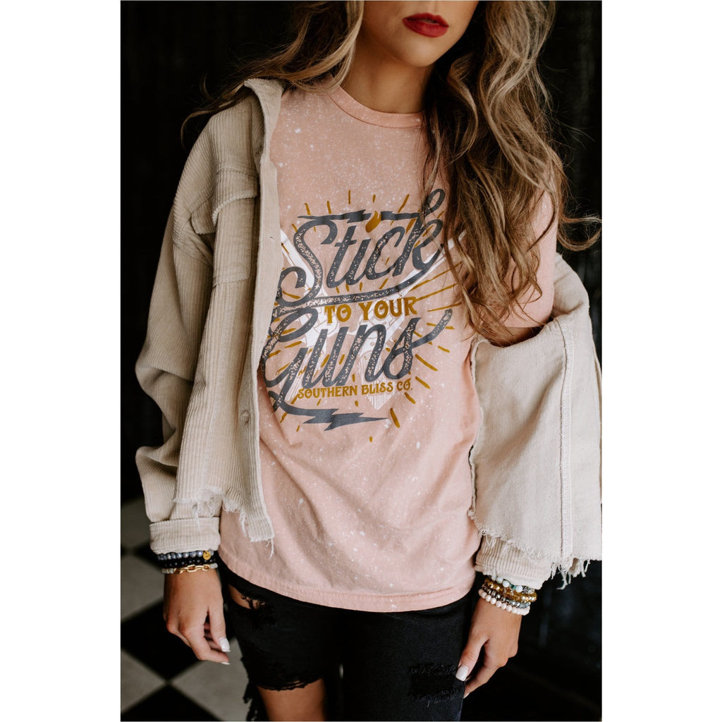 Stick To Your Guns Bleached Peach Tee