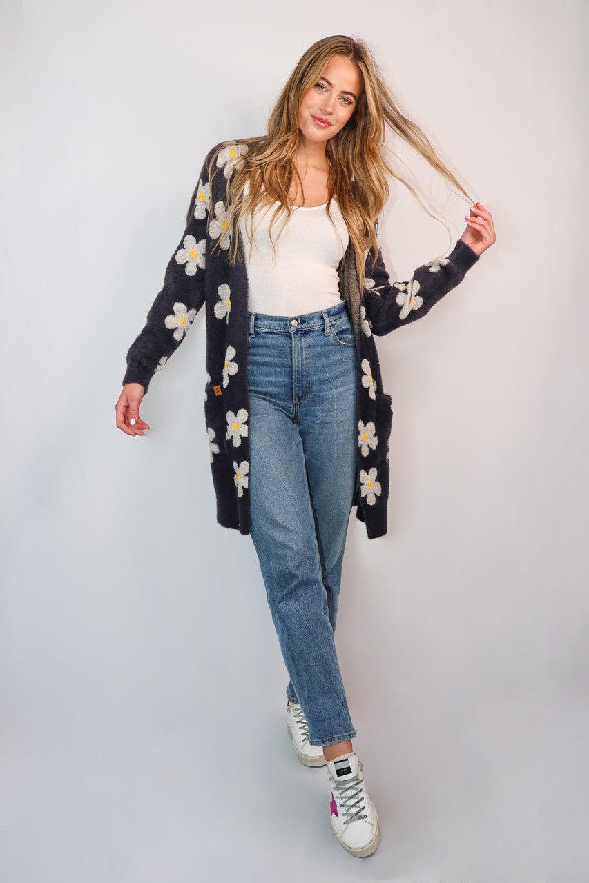 Simply Southern Daisy Fuzzy Cardi SALE