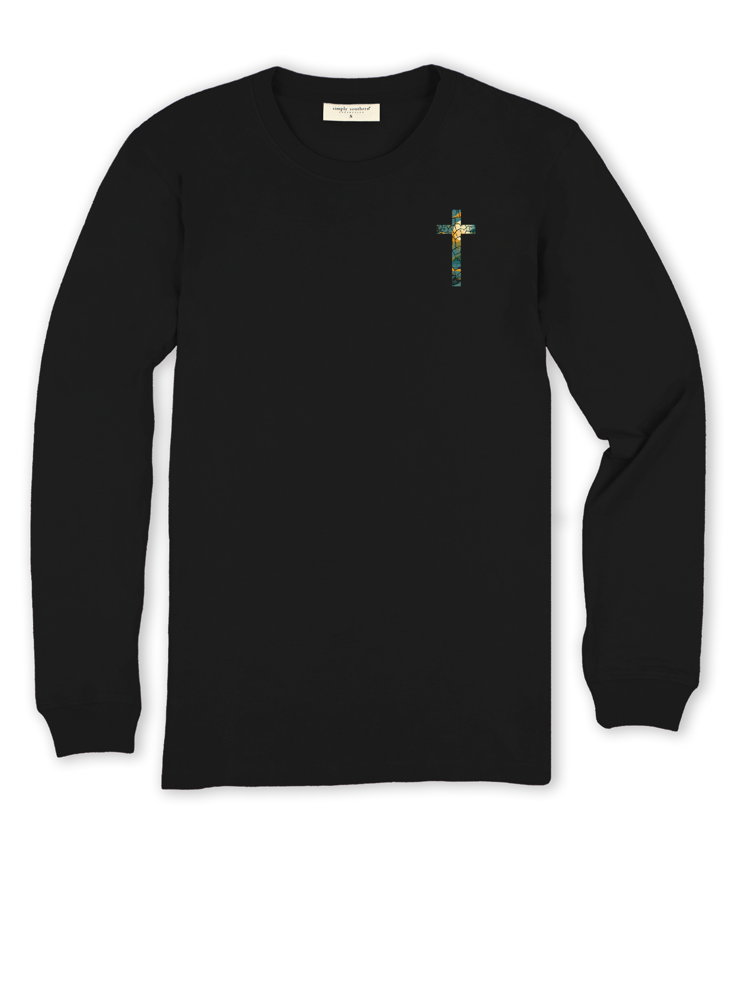 Simply Southern Broken Pieces Black Long Sleeve Tee