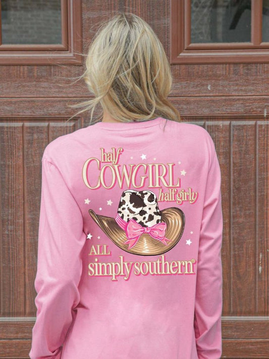 Simply Southern Half Cowgirl Half Girly Long Sleeve Tee