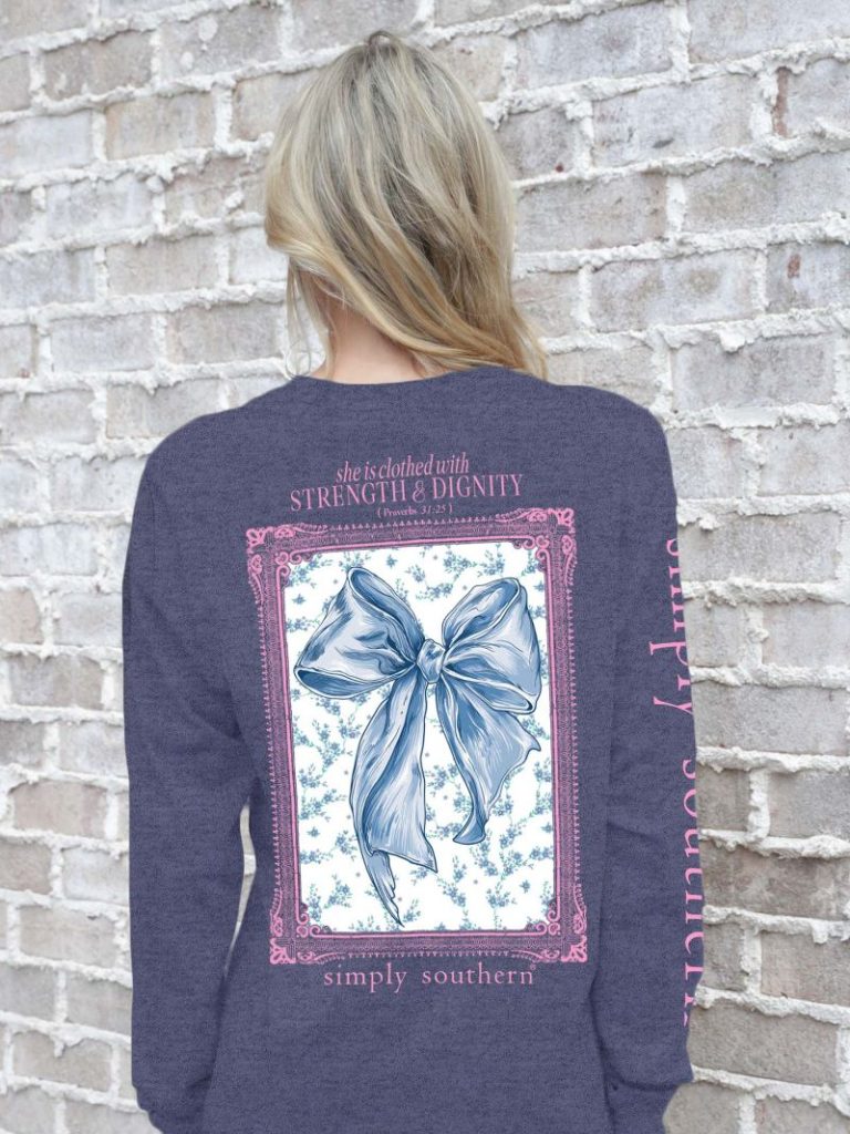 Simply Southern Bow She Is Long Sleeve Tee