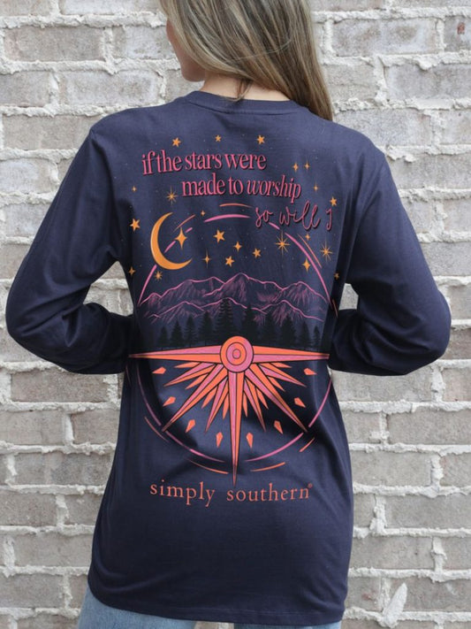 Simply Southern If the Stars Were Made to Worship Long Sleeve Tee