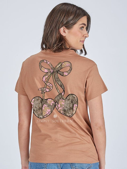 Simply Southern Camo Bow Cherries Tee