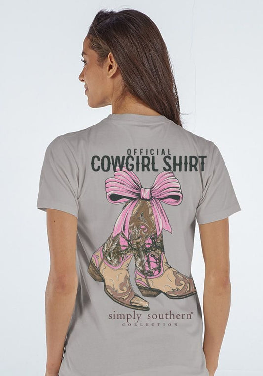 Simply Southern Camo Boots Cowgirl Short Sleeve Tee