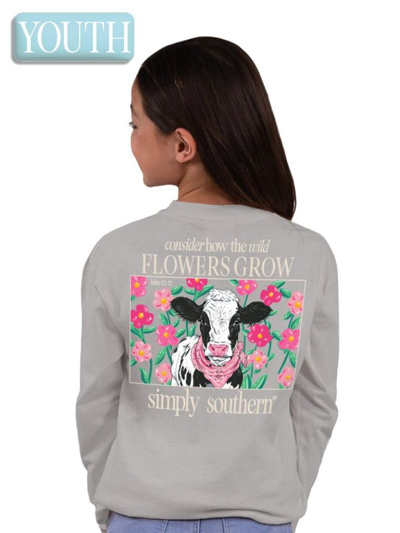 Youth Simply Southern Cow Long Sleeve Tee