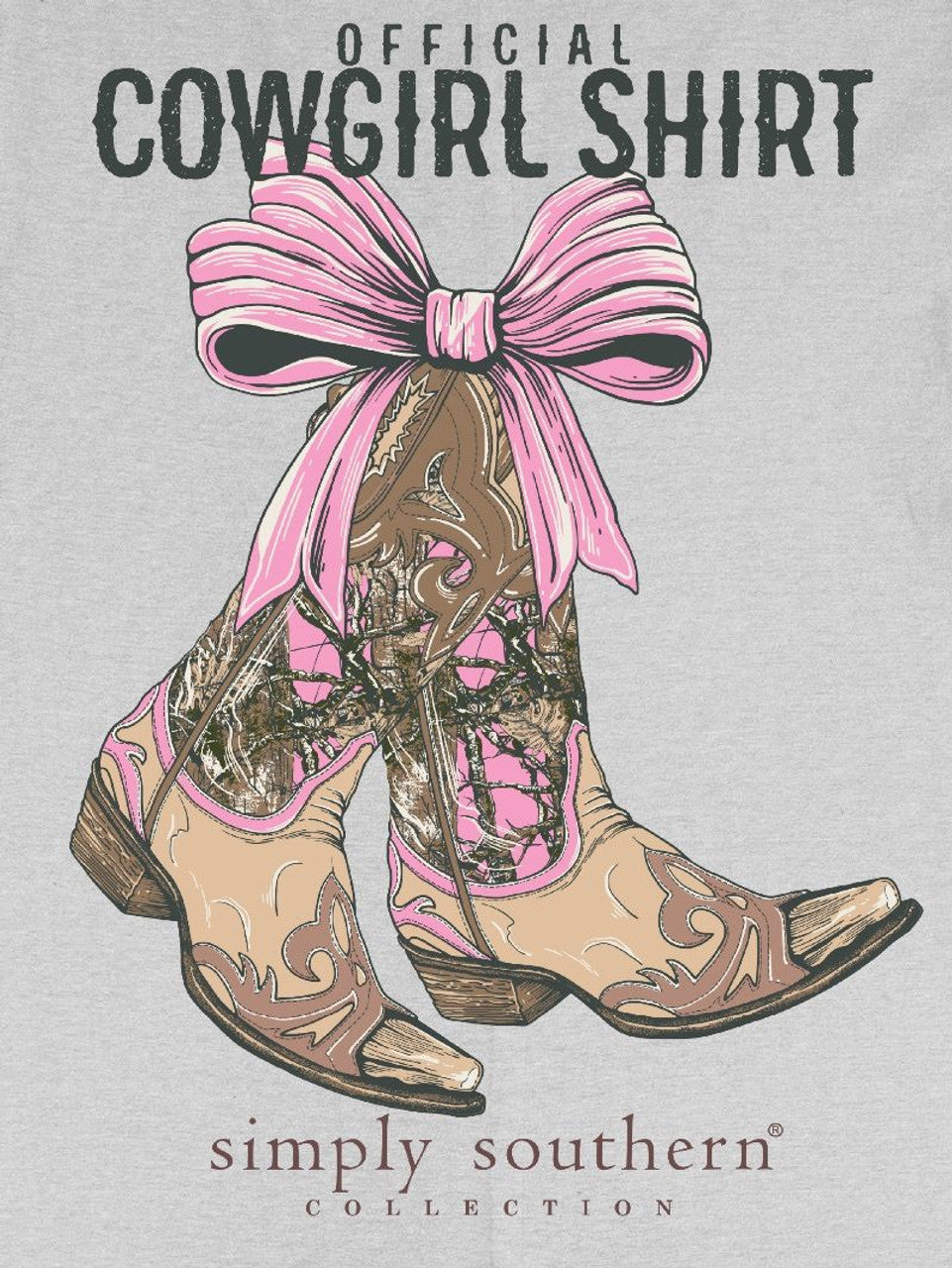 Simply Southern Camo Boots Cowgirl Short Sleeve Tee