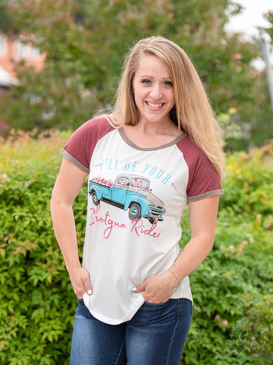 I'll Be Your Shotgun Rider Blue Truck Tee