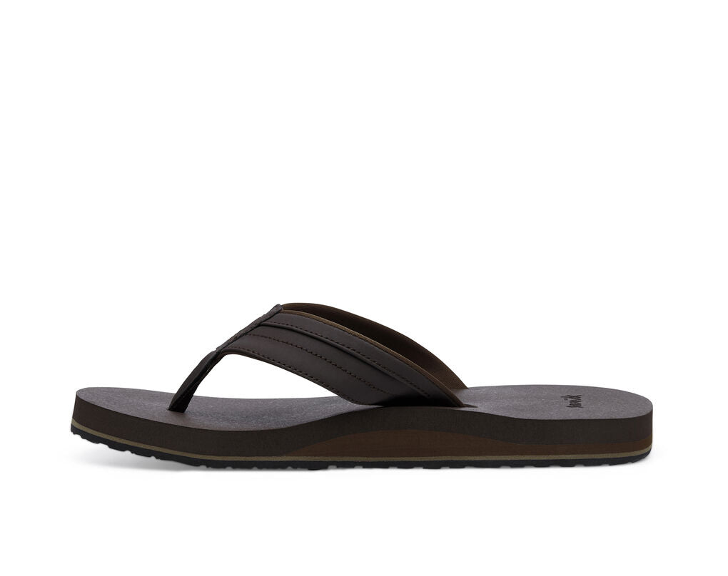 Men's Sanuk Ziggy Flip Flop Dark Brown