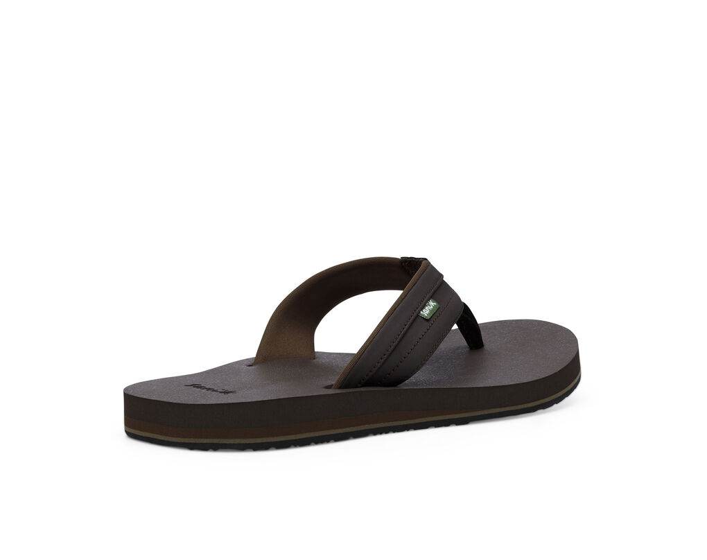 Men's Sanuk Ziggy Flip Flop Dark Brown