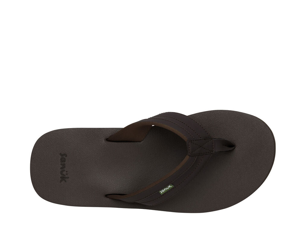 Men's Sanuk Ziggy Flip Flop Dark Brown