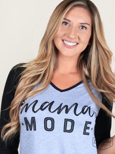 Mama Mode Grey & Black V-Neck Raglan