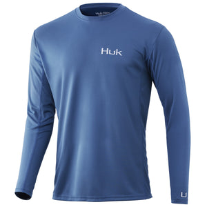 Huk Icon X Long Sleeve Titanium Blue