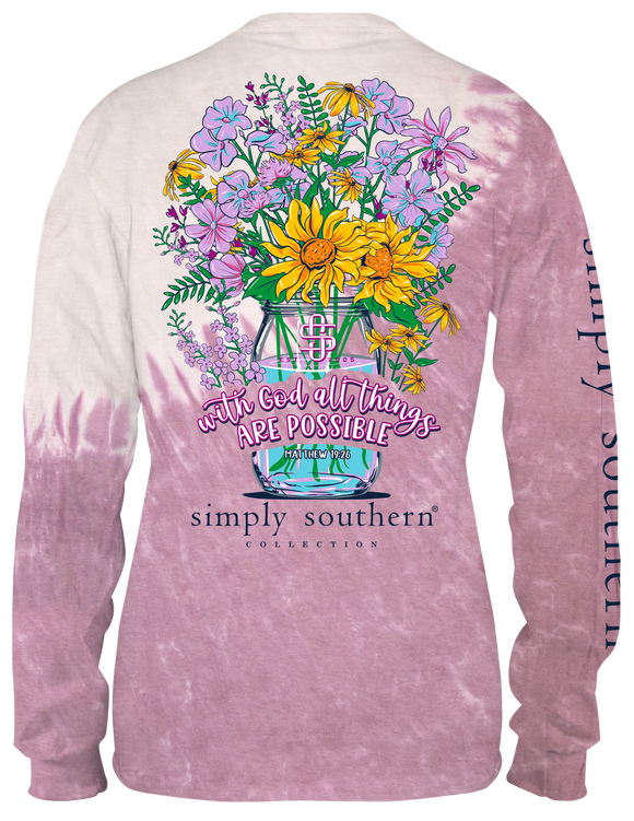 Simply Southern All Things Floral Tie Dye Long Sleeve Tee