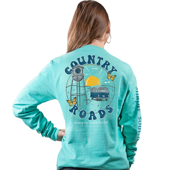 Simply Southern Country Roads Long Sleeve T-Shirt SALE