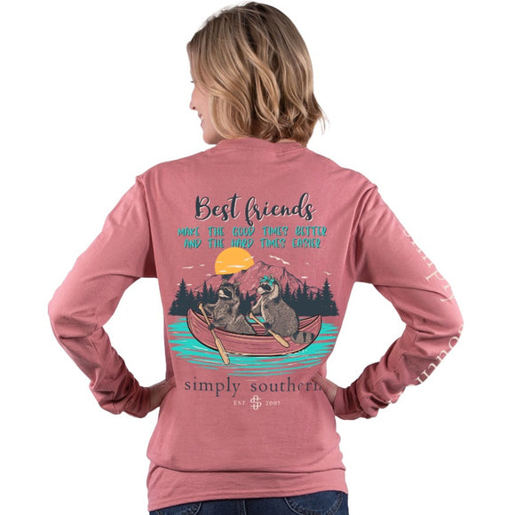 Simply Southern Best Friends Raccoon Long Sleeve Tee