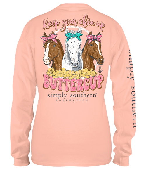 Simply Southern Horses Keep Your Chin Up Long Sleeve Tee