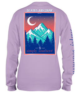 Simply Southern Be Still and Know Lilac Long Sleeve Tee