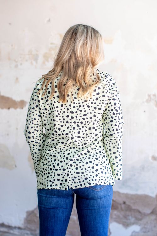 CREAM DALMATIAN PRINT LONG BELL SLEEVE BLAZER SALE