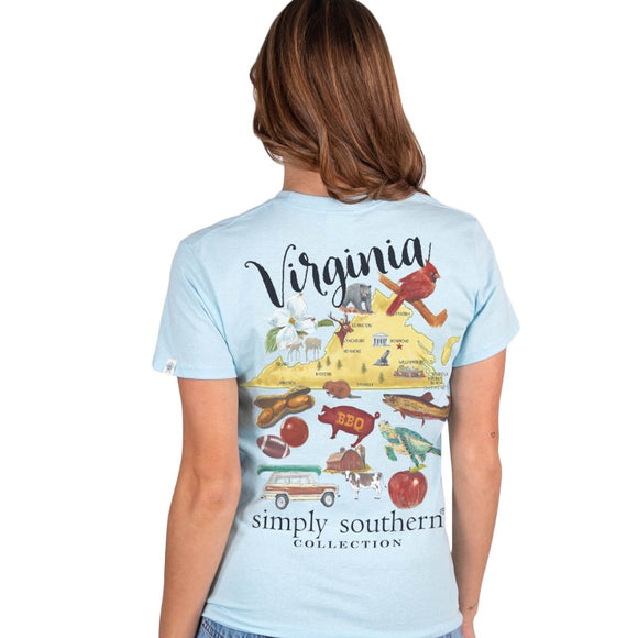 Simply Southern Virginia T-Shirt Ice Blue