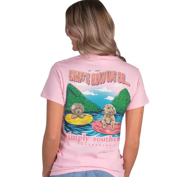 Simply Southern YOUTH That's How We Do Tubing T-Shirt Pink