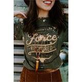 Force To Be Reckoned With Olive Bleached Tee