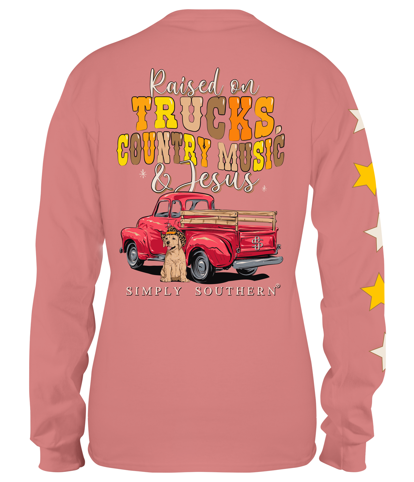 Simply Southern Raised on Trucks Country Music and Jesus Long Sleeve Tee