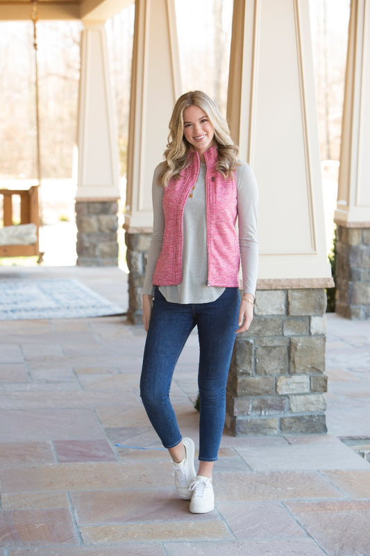 Simply Southern Heather Pink Vest SALE